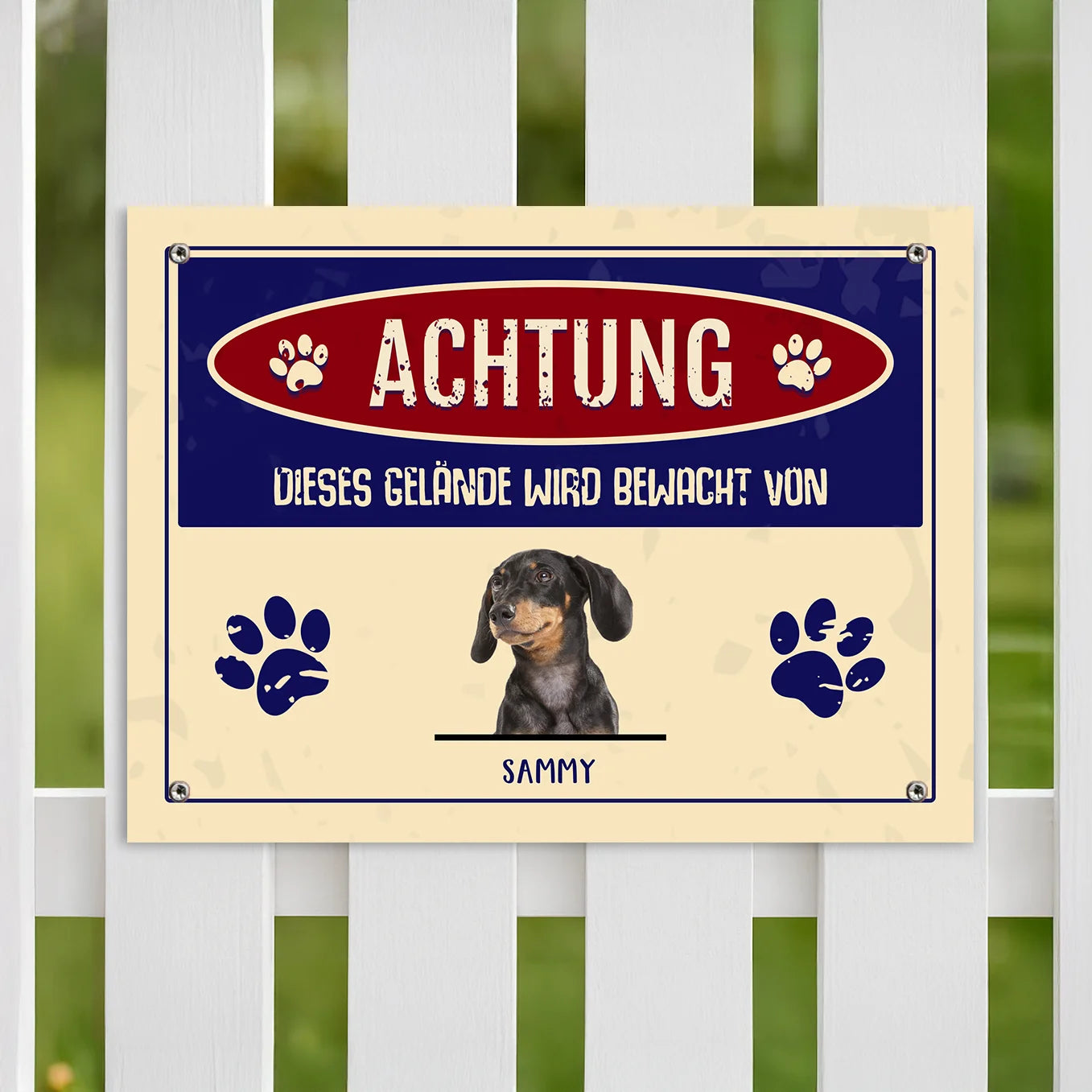 Personalisiertes Türschild "Achtung!"