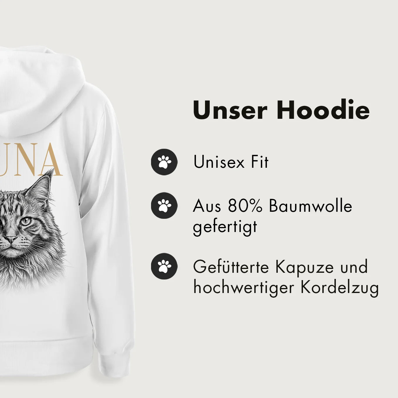 Personalisierter Hoodie "Katze Retro"