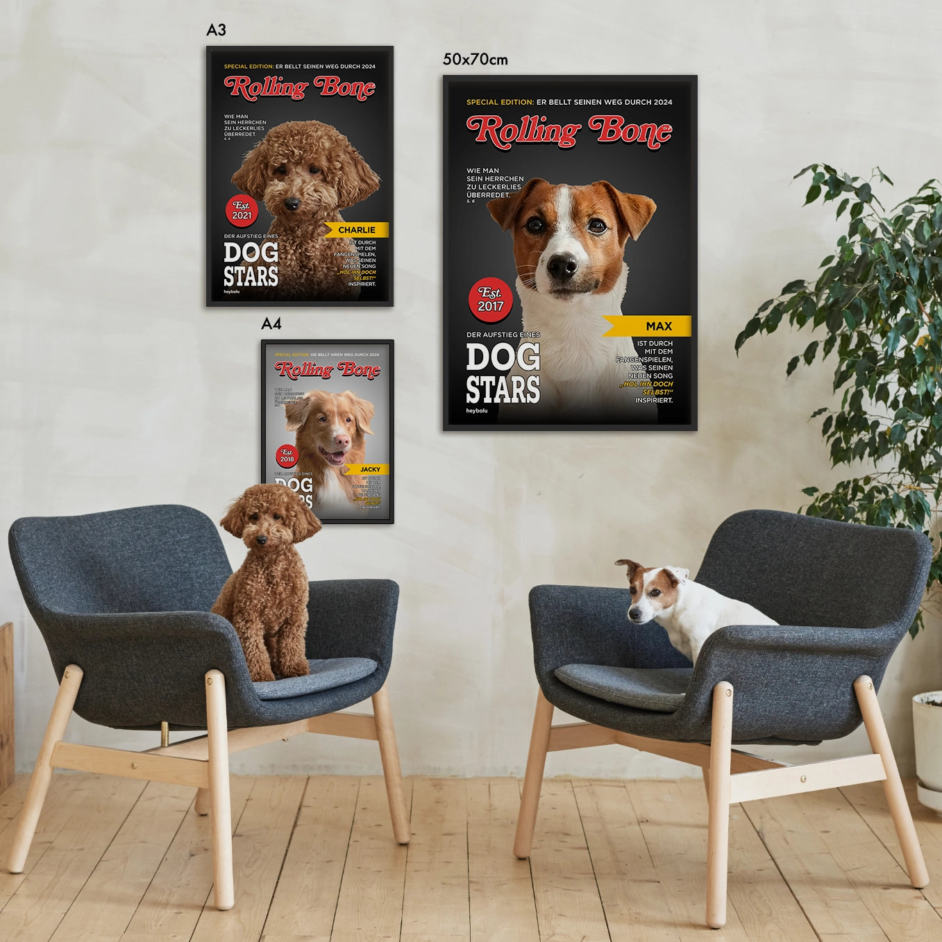 Personalisiertes Poster Hundemagazin "Rolling Bone" Hey Balu