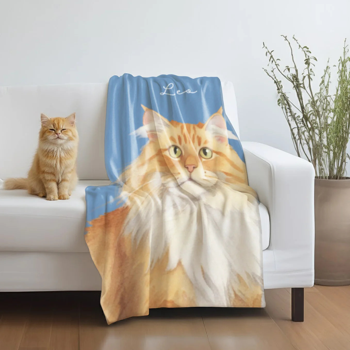 Personalisierte Decke Katze "Portrait"