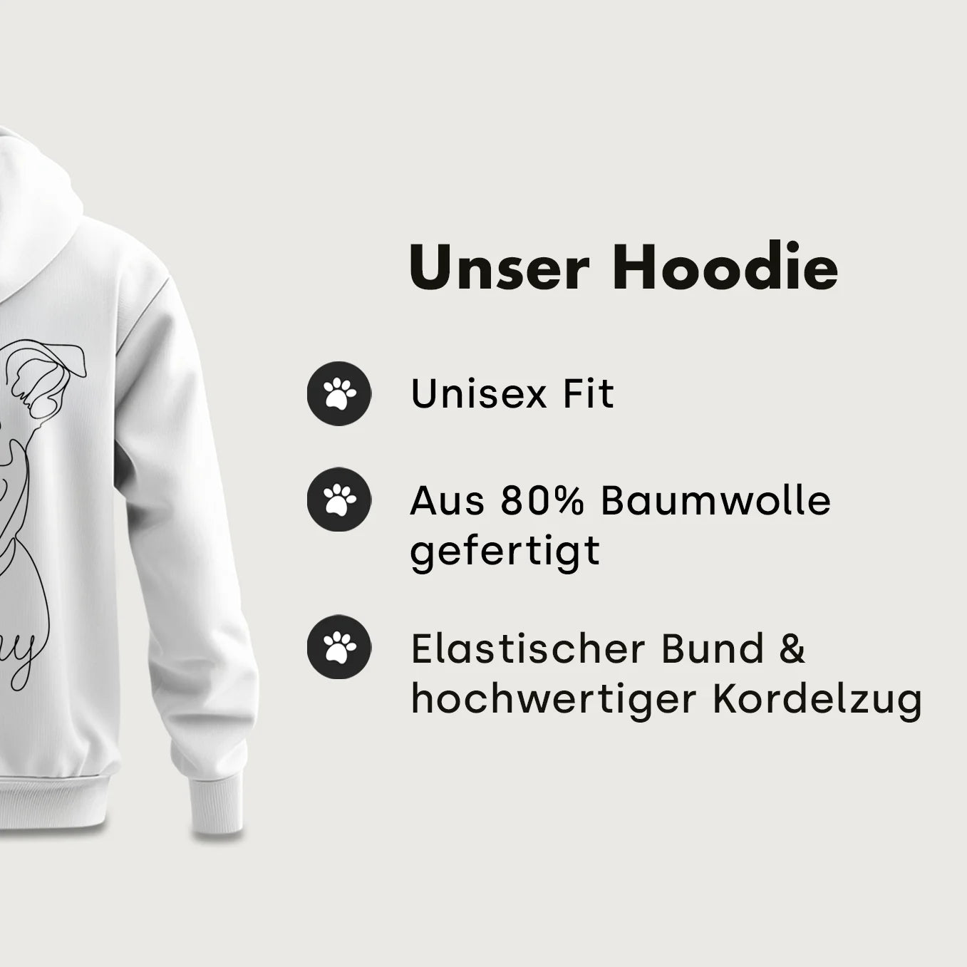 Personalisierter Hoodie "Dog Mama" mit Ärmeldruck