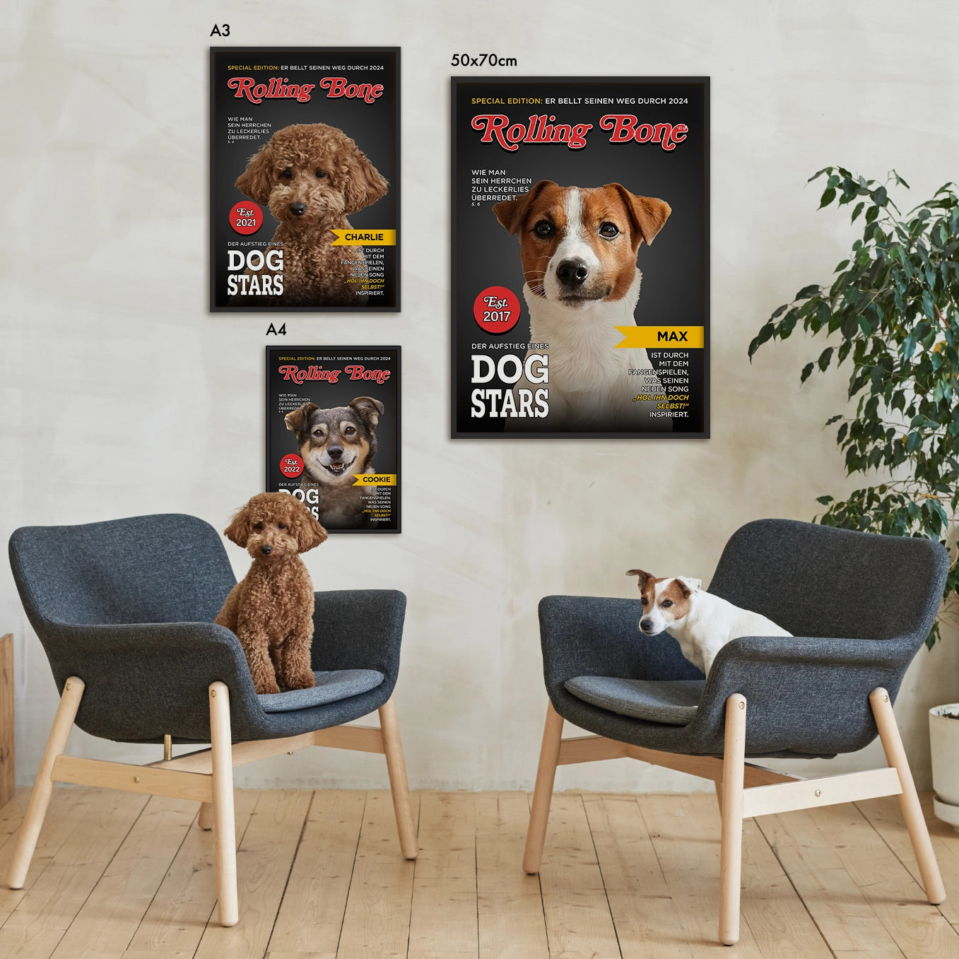 Personalisiertes Poster Hundemagazin "Rolling Bone"