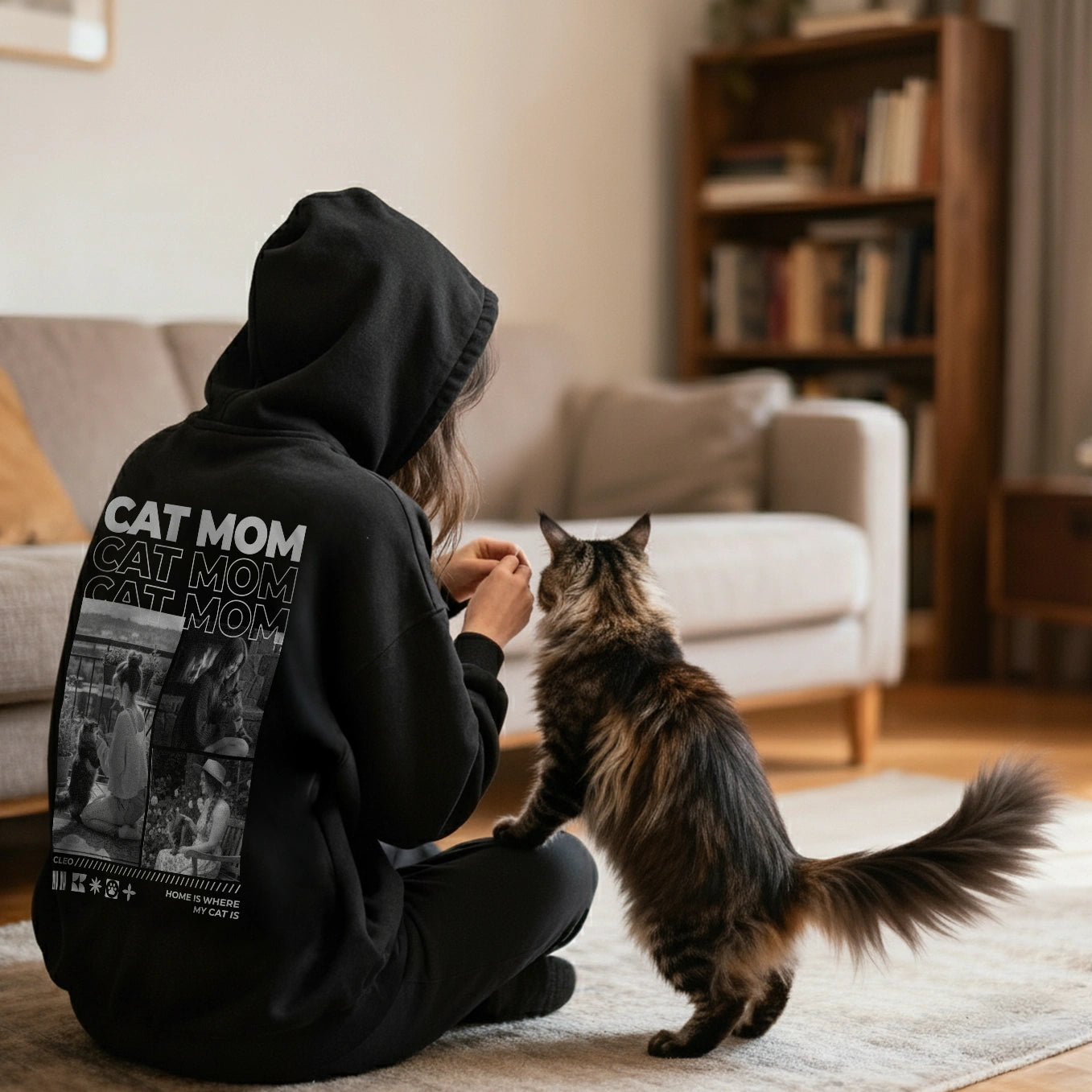 Personalisierter Hoodie "Cat Mom"