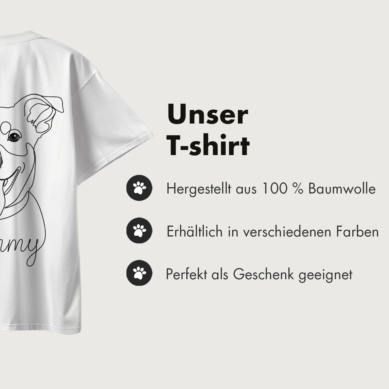 Personalisiertes Oversized Shirt "Dog Mom" mit Ärmeldruck