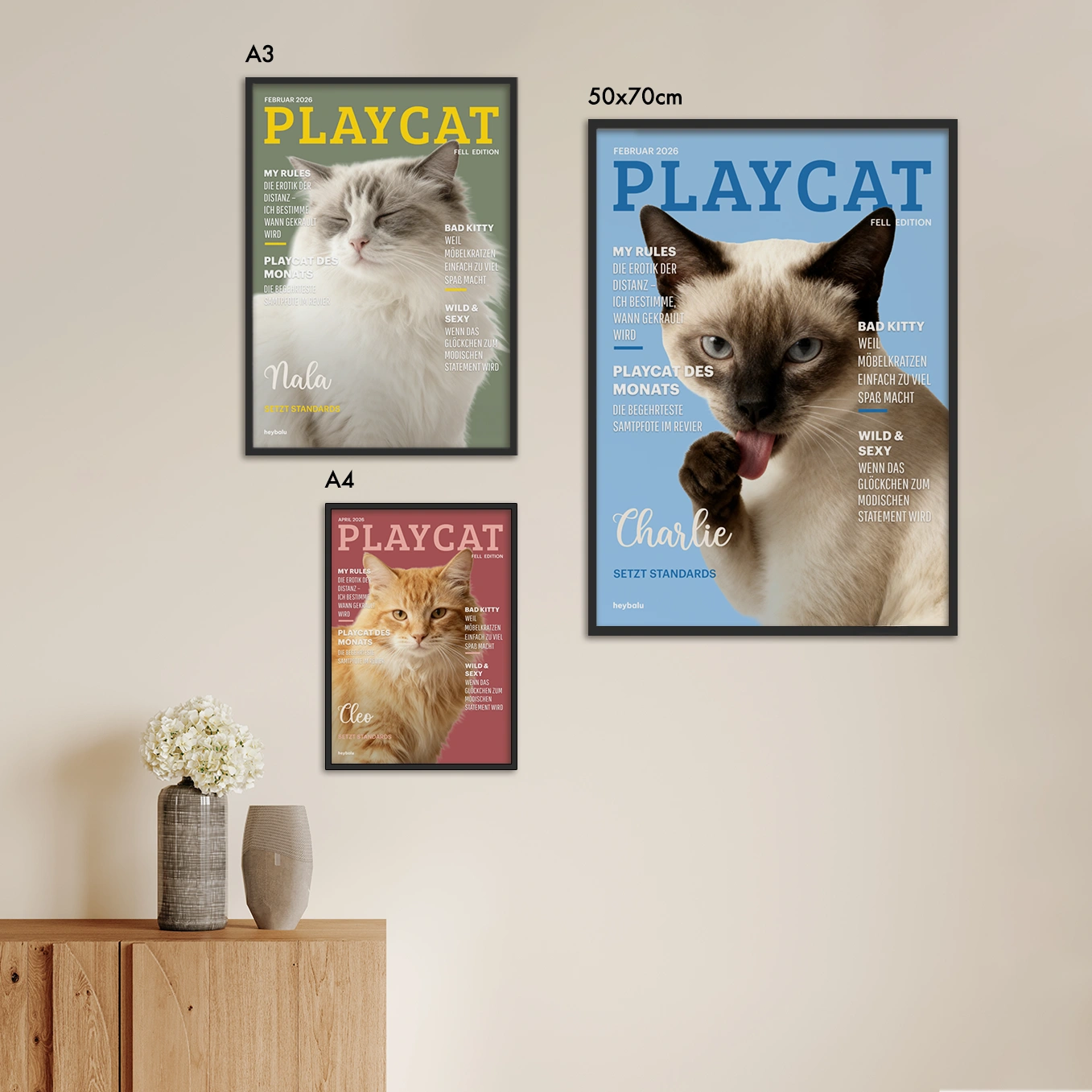 Personalisiertes Poster Katzenmagazin "Playcat"