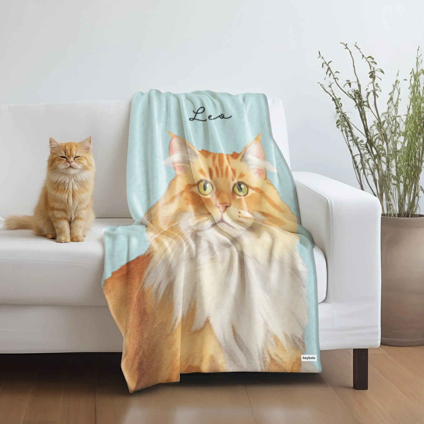 Personalisierte Decke Katze "Portrait"