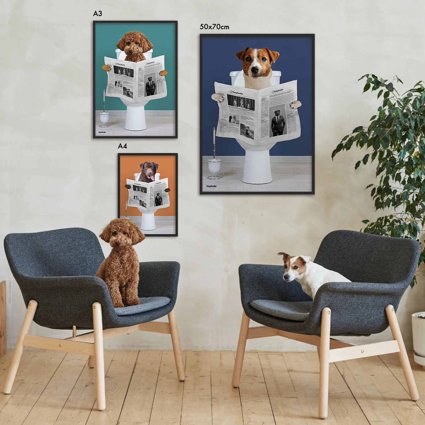 Personalisiertes Poster Hund "Wichtige Sitzung"