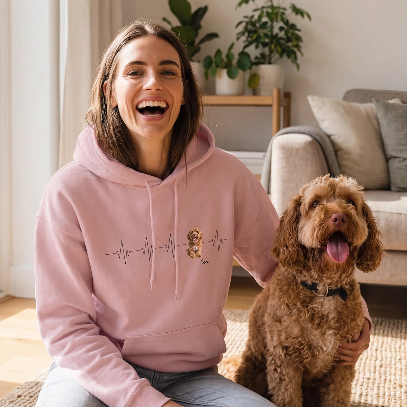Personalisierter Hoodie ''Herzschlag Haustier''