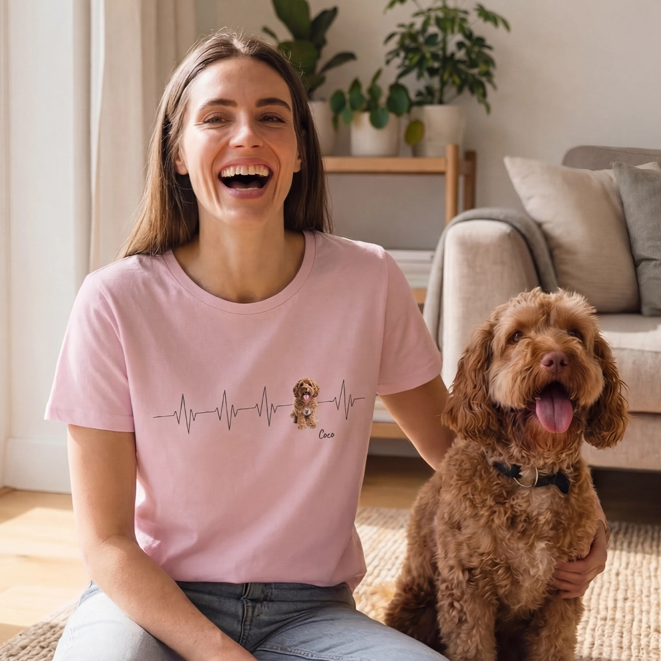 Personalisiertes T-Shirt ''Herzschlag Haustier''