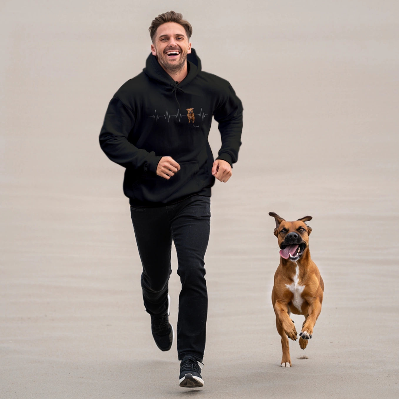 Personalisierter Hoodie ''Herzschlag Haustier''