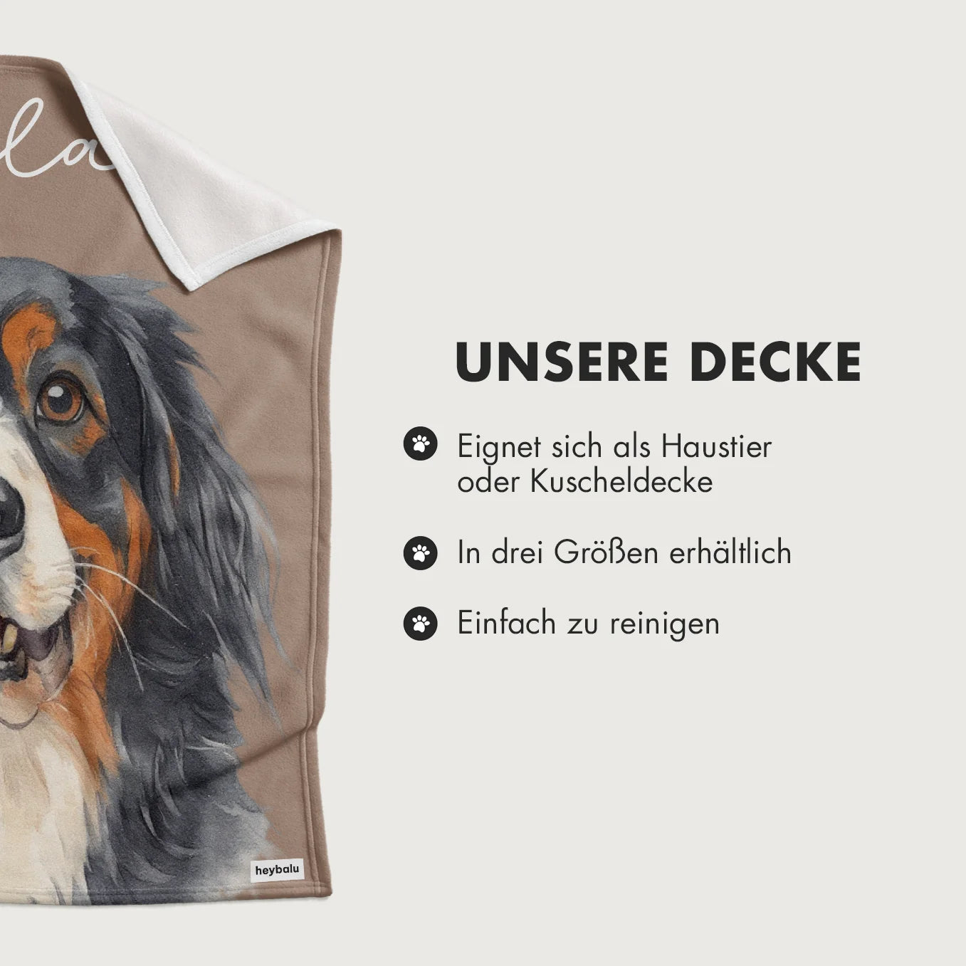 Personalisierte Decke Hund "Portrait"