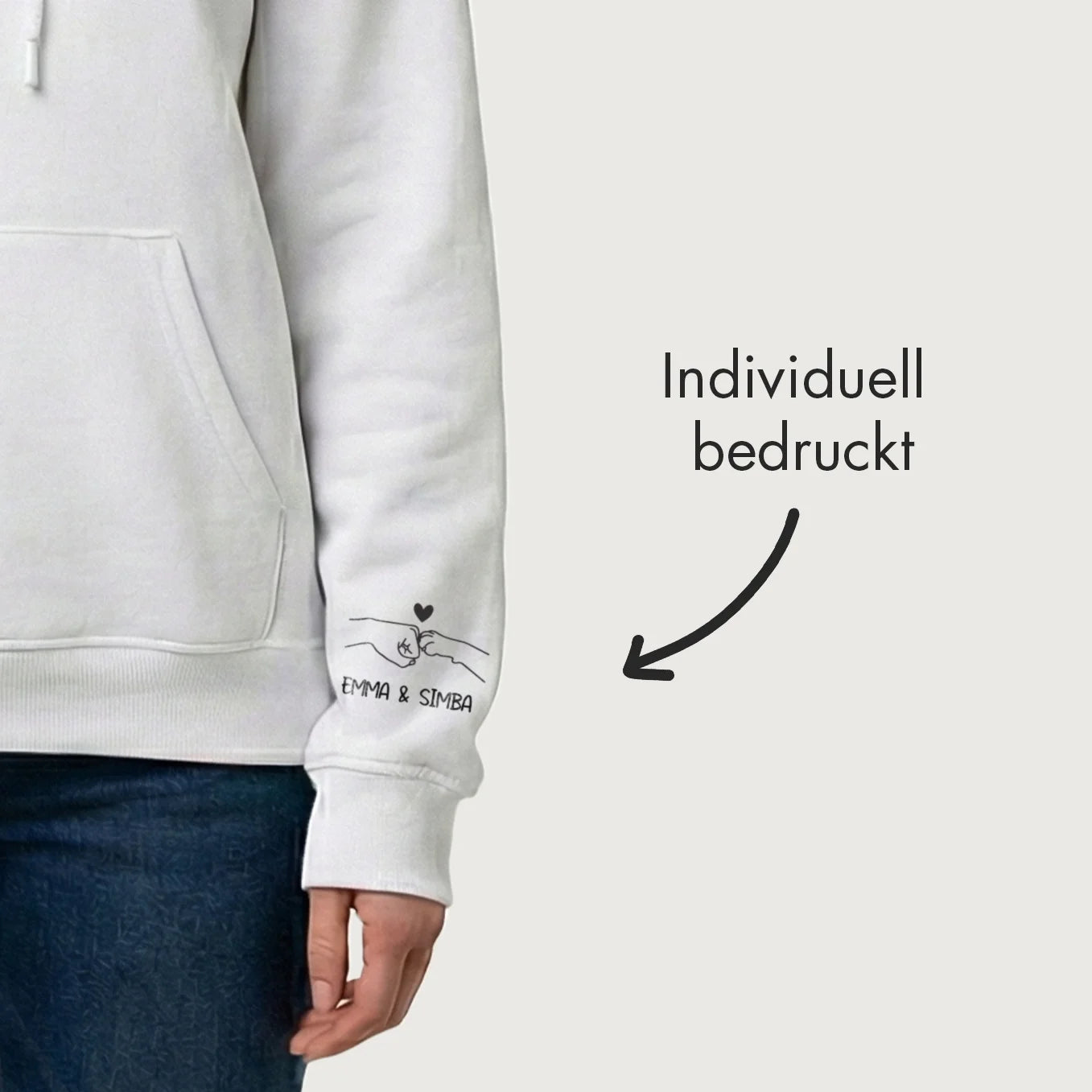 Personalisierter Hoodie "Cat Mom" mit Ärmeldruck