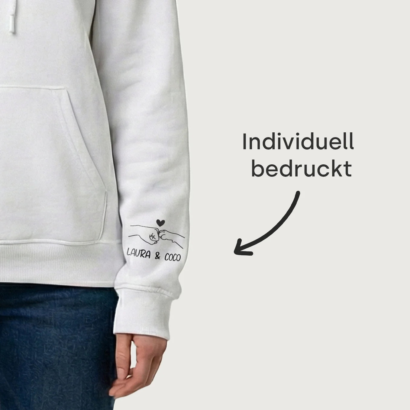 Personalisierter Hoodie "Dog Mama" mit Ärmeldruck