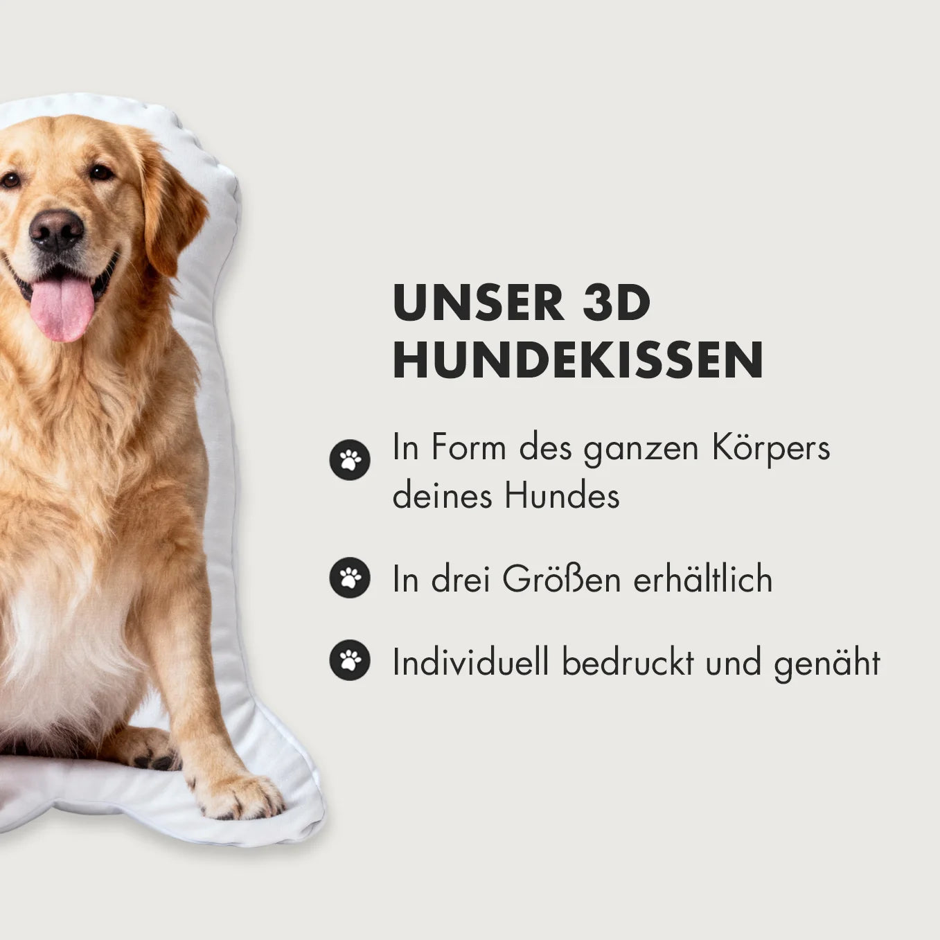Personalisiertes 3D Dekokissen "Hund"