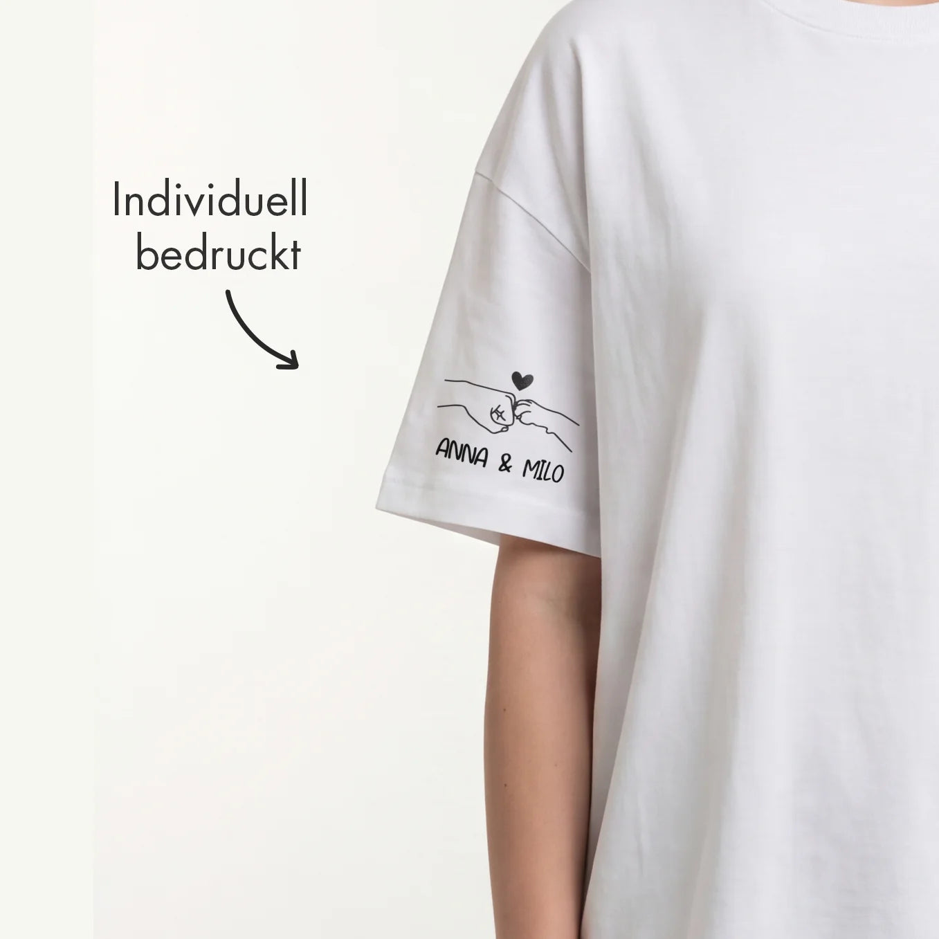 Personalisiertes Oversized Shirt "Dog Mom" mit Ärmeldruck
