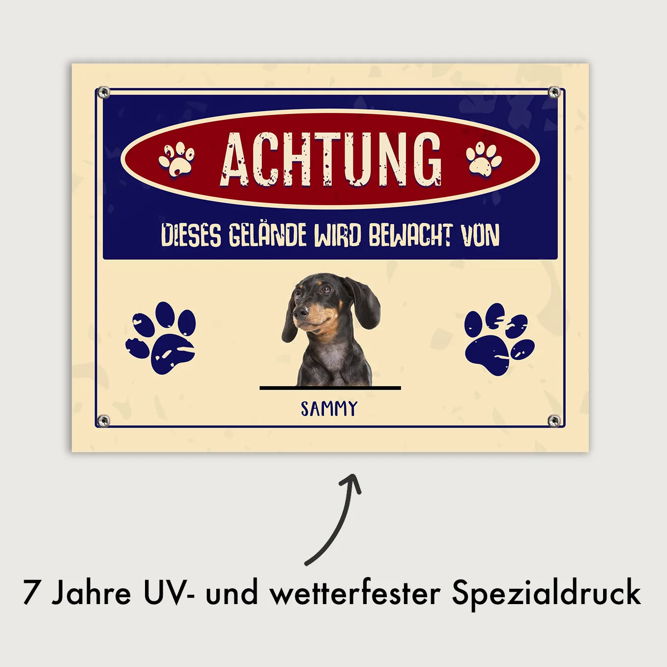 Personalisiertes Türschild "Achtung!"