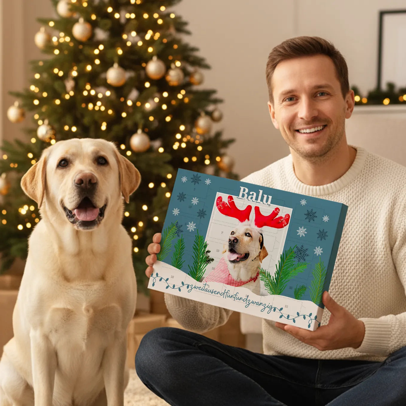 Personalisierter Leckerli Adventskalender "Schneezauber"