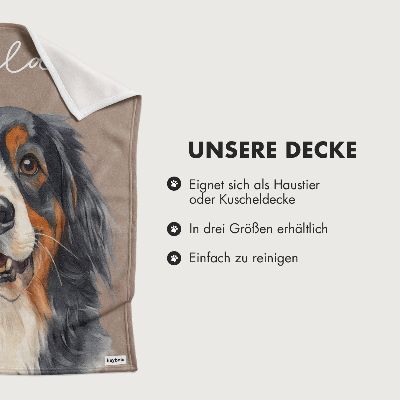 Personalisierte Decke Hund "Portrait"
