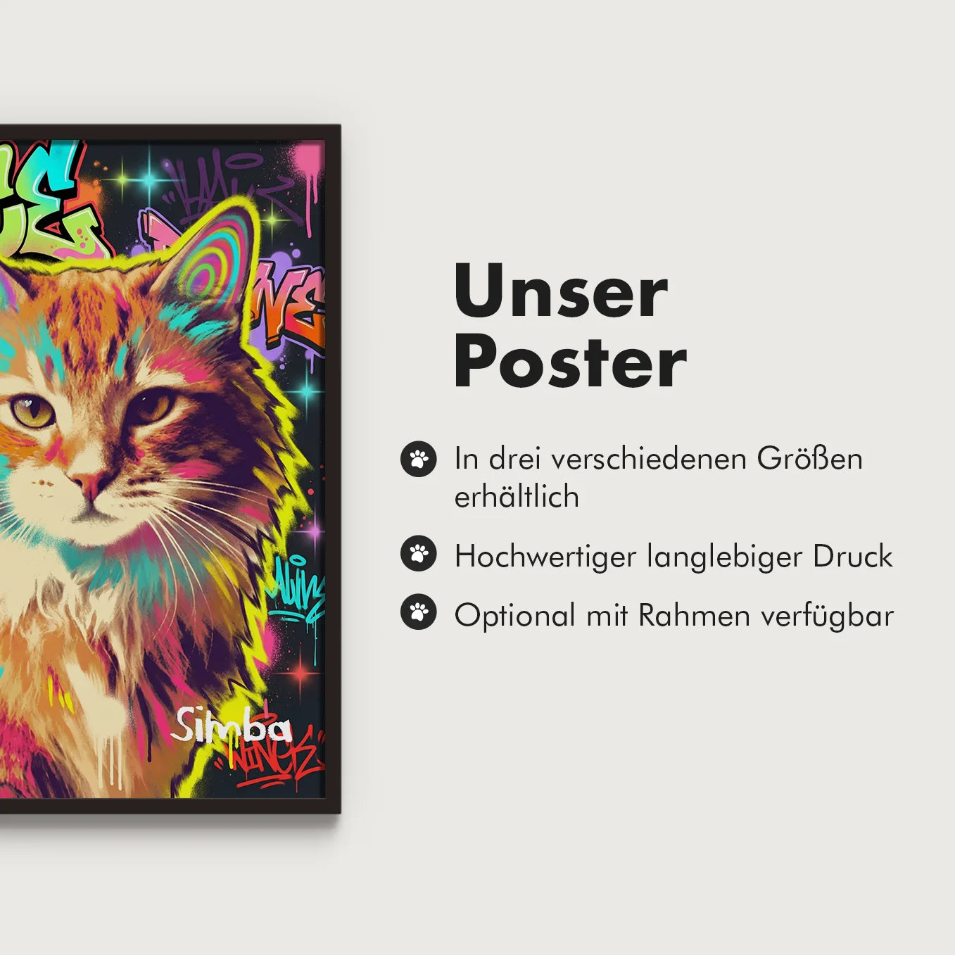 Personalisiertes Poster Katze "Graffiti"