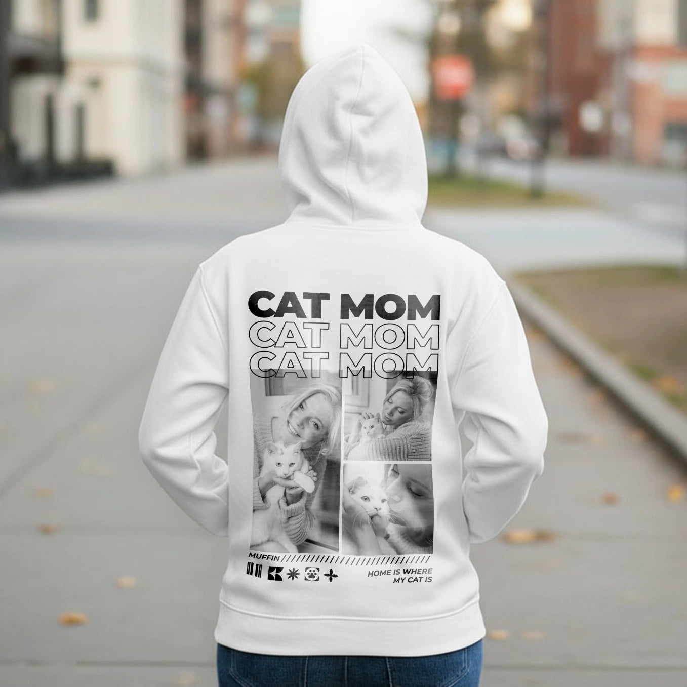 Personalisierter Hoodie "Cat Mom"