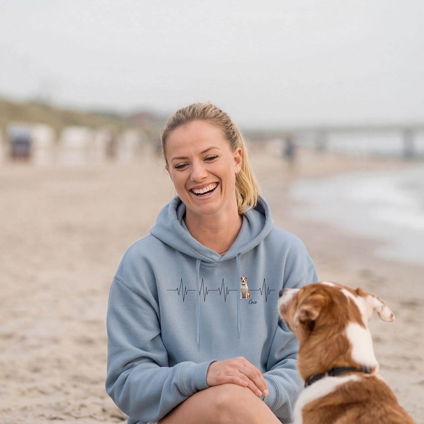 Personalisierter Hoodie ''Herzschlag Haustier''