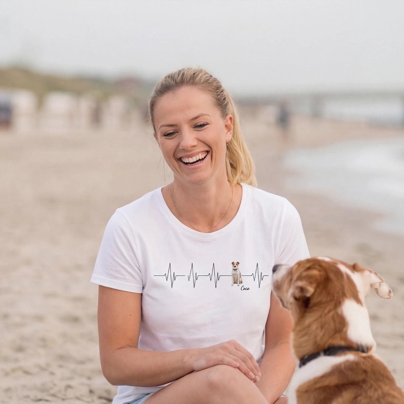 Personalisiertes T-Shirt ''Herzschlag Haustier''