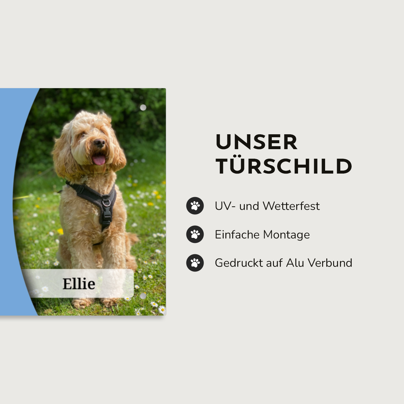 Personalisiertes Türschild "Haustier Foto" Hey Balu
