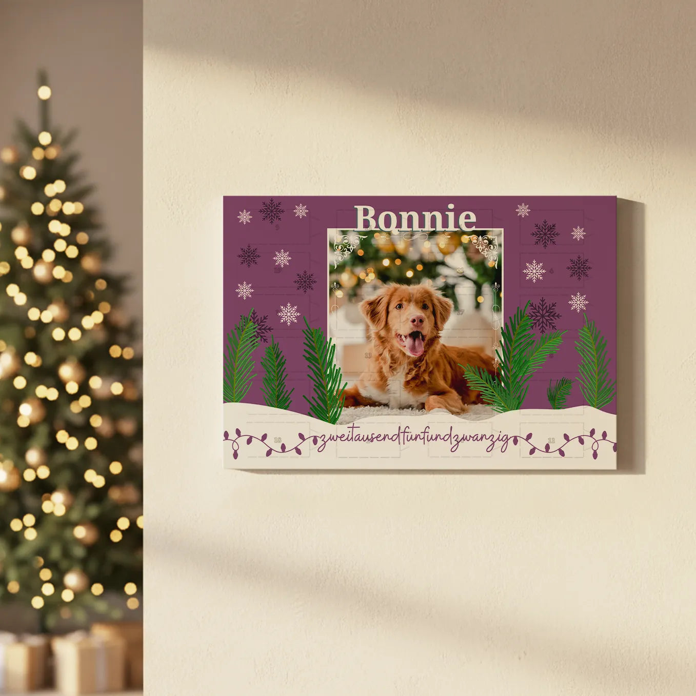 Personalisierter Leckerli Adventskalender "Schneezauber"