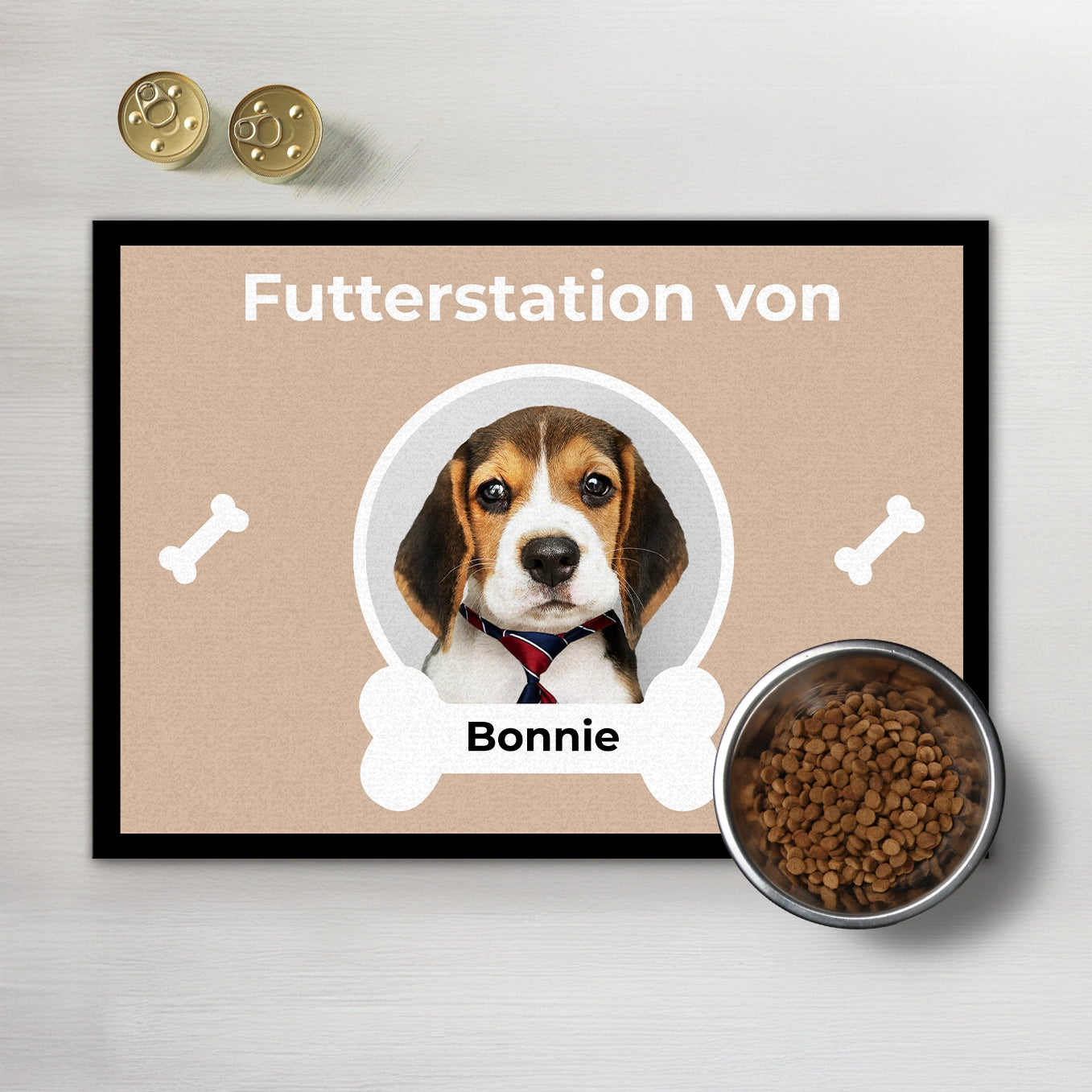 Personalisierte Napf-Unterlage "Futterstation" heybalu