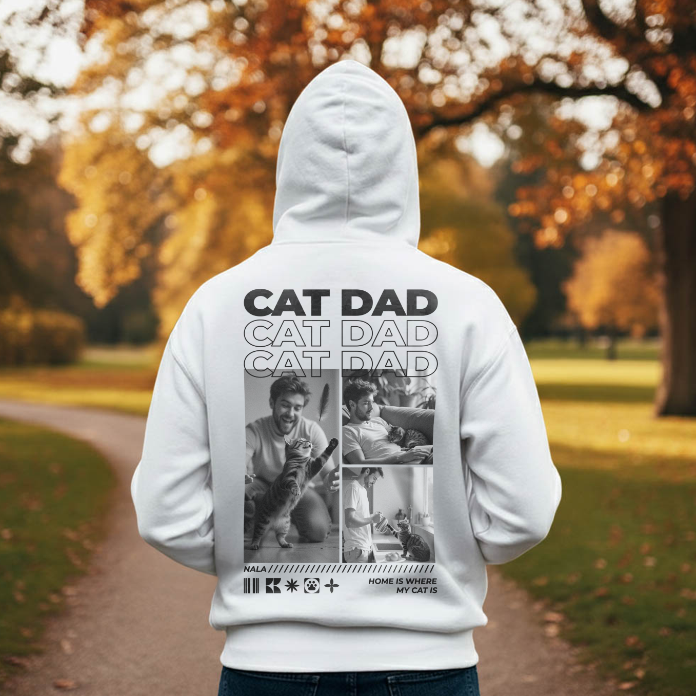 Personalisierter Hoodie "Cat Dad"