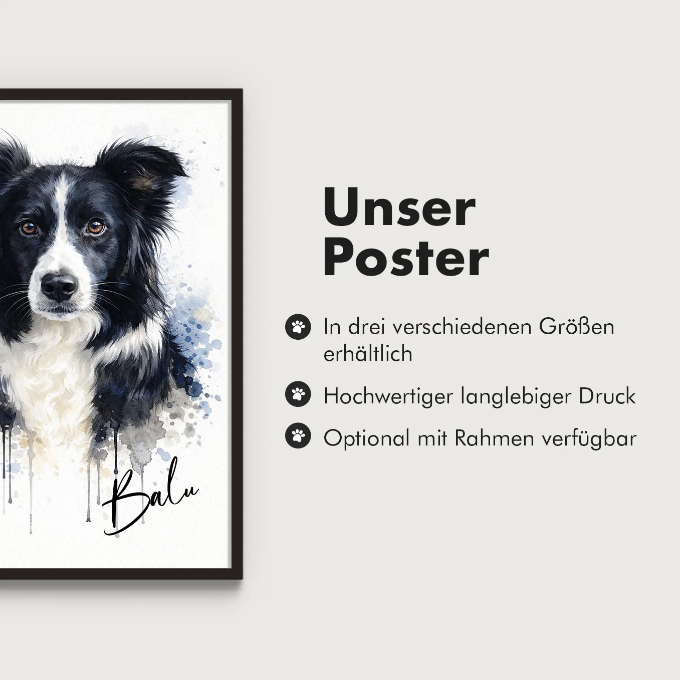 Personalisiertes Portrait Hund "Wasserfarben"