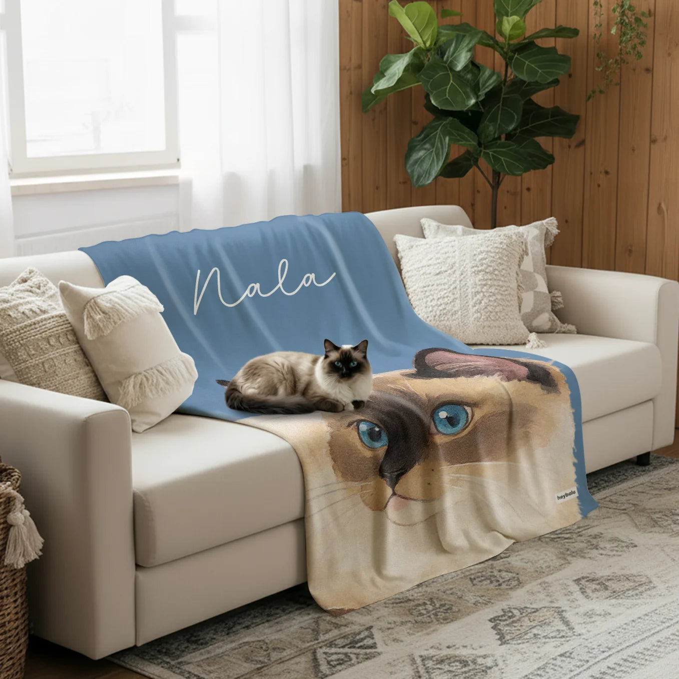 Personalisierte Decke Katze "Portrait"