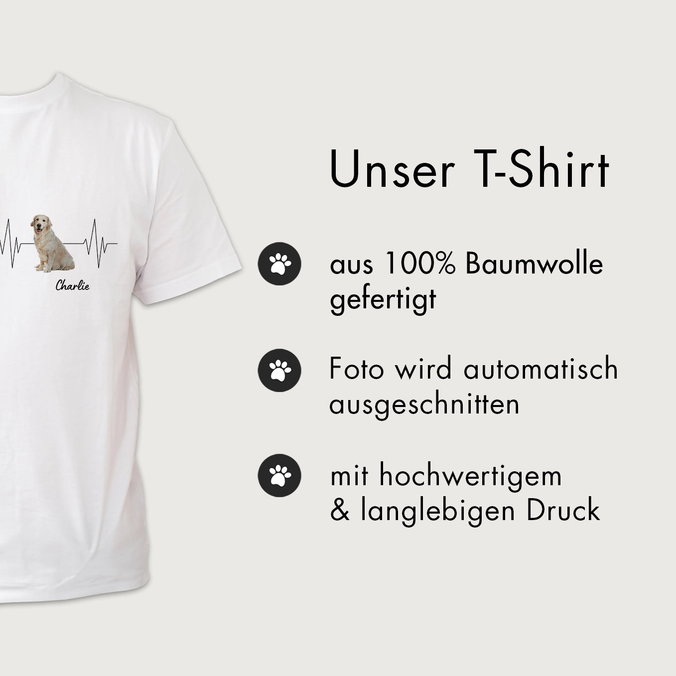 Personalisiertes T-Shirt ''Herzschlag Haustier''