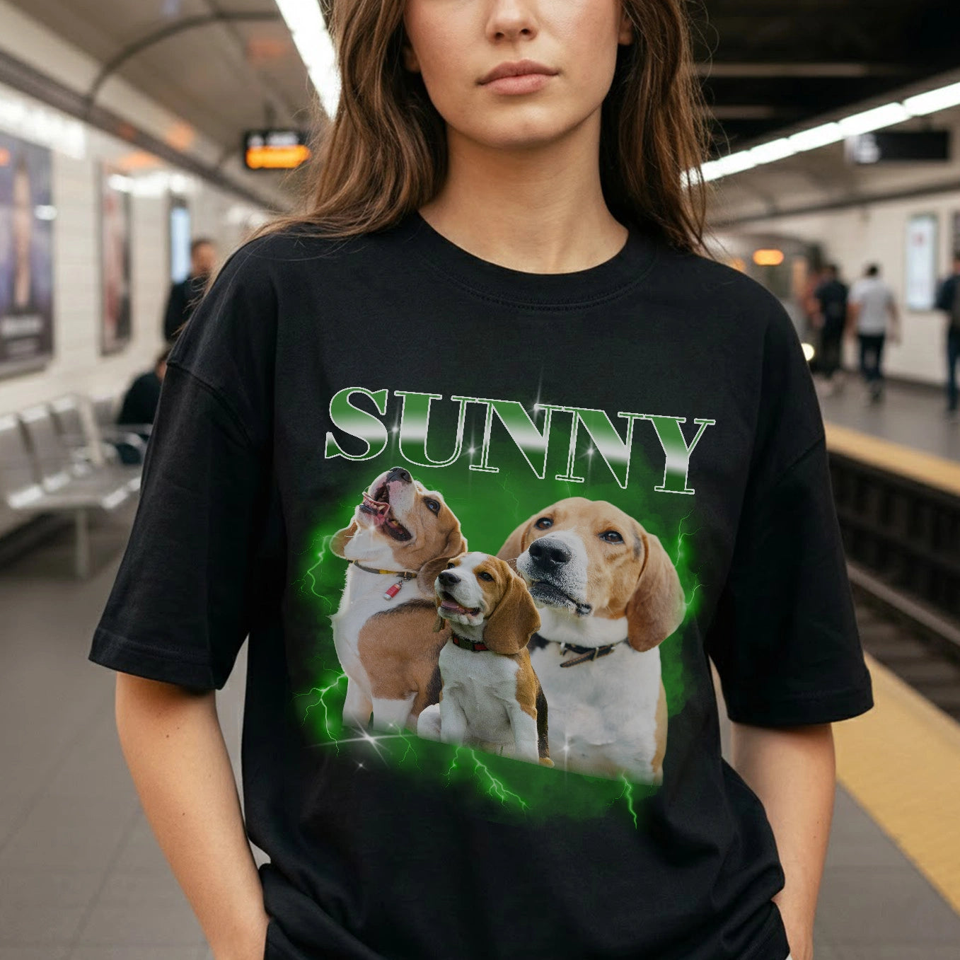 Personalisiertes Haustier T-Shirt "Vintage Name"