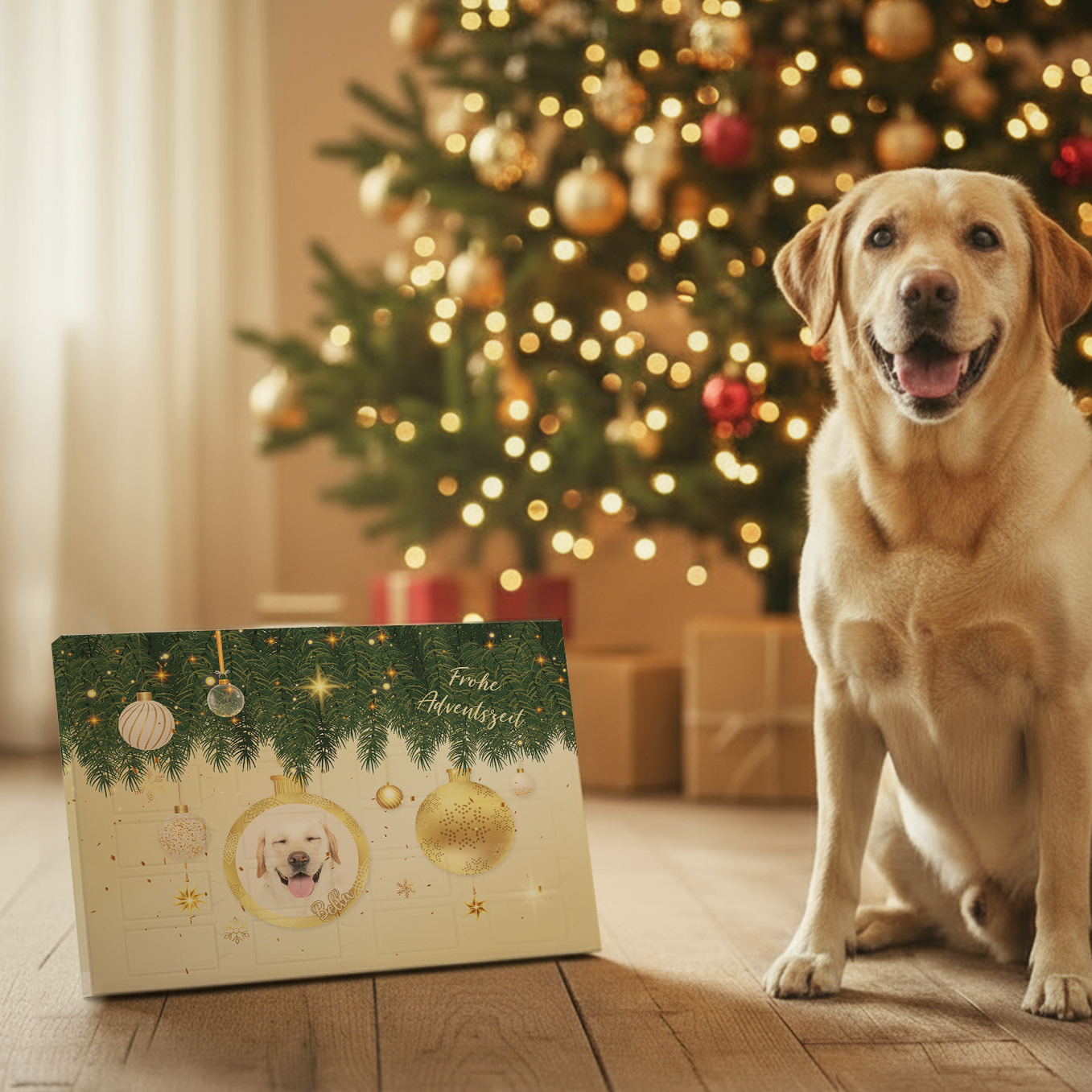 Personalisierter Adventskalender für Hunde "Foto"