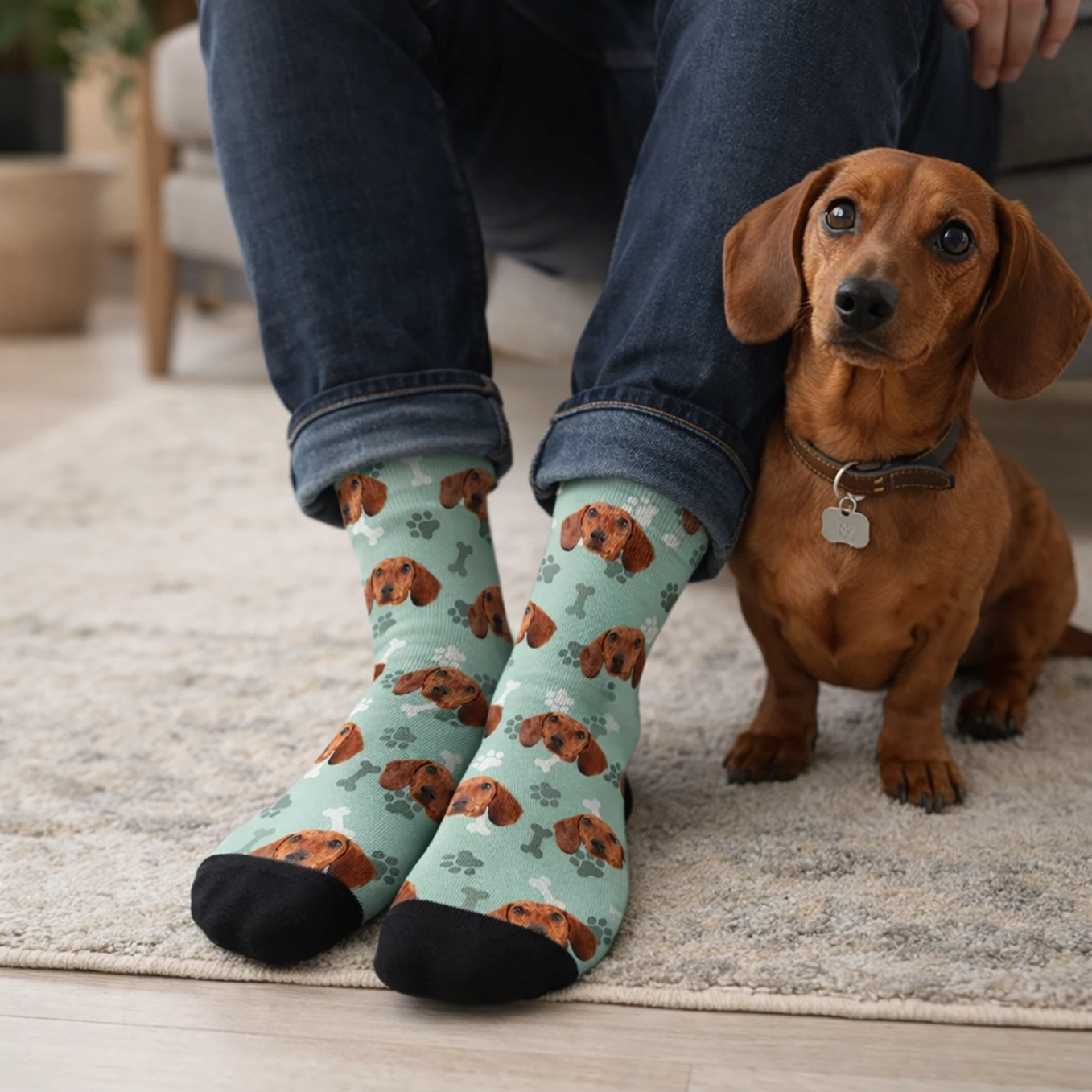 Personalisierte Socken mit deinem Haustierfoto