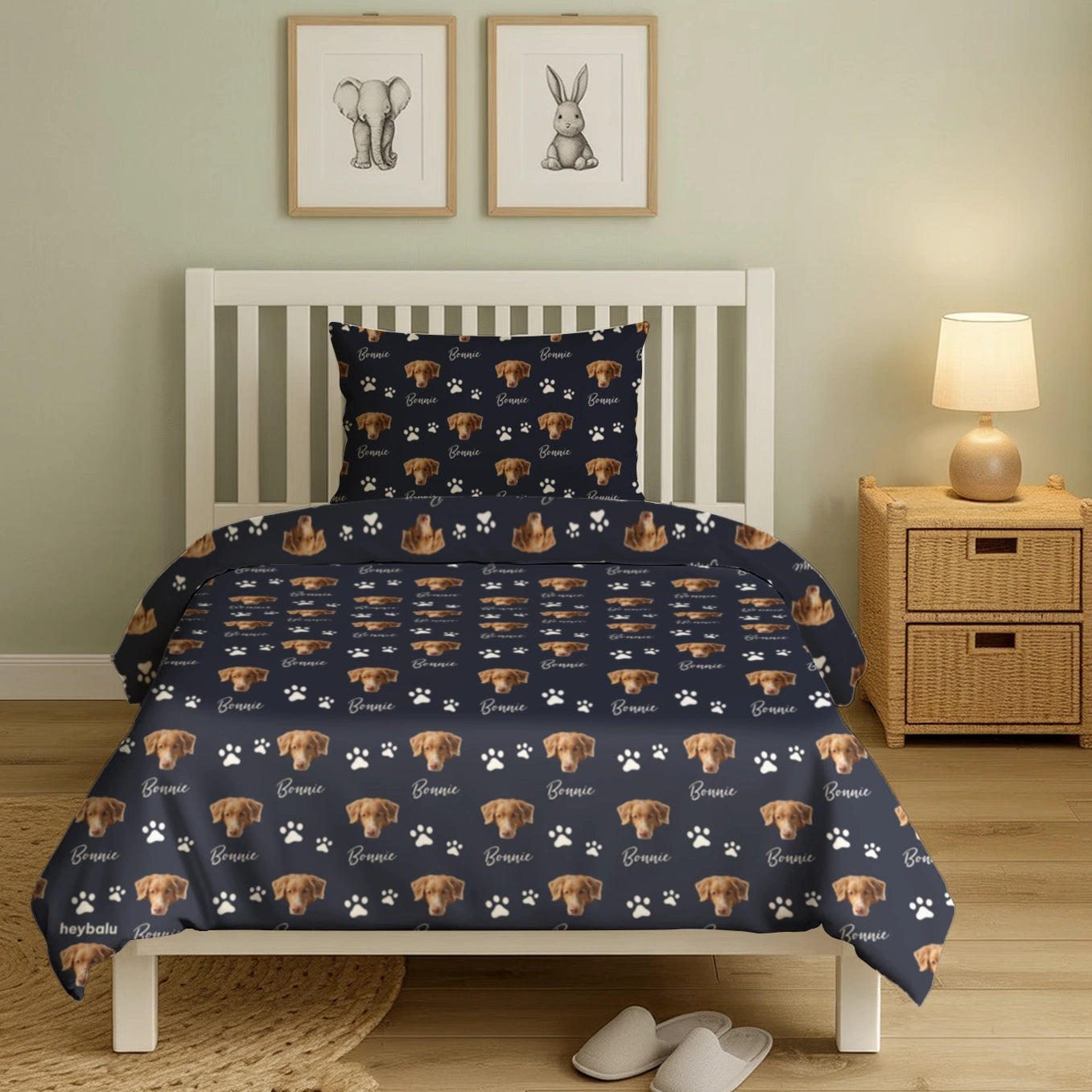 Personalisierte Bettwäsche Baumwollsatin "Foto & Name"