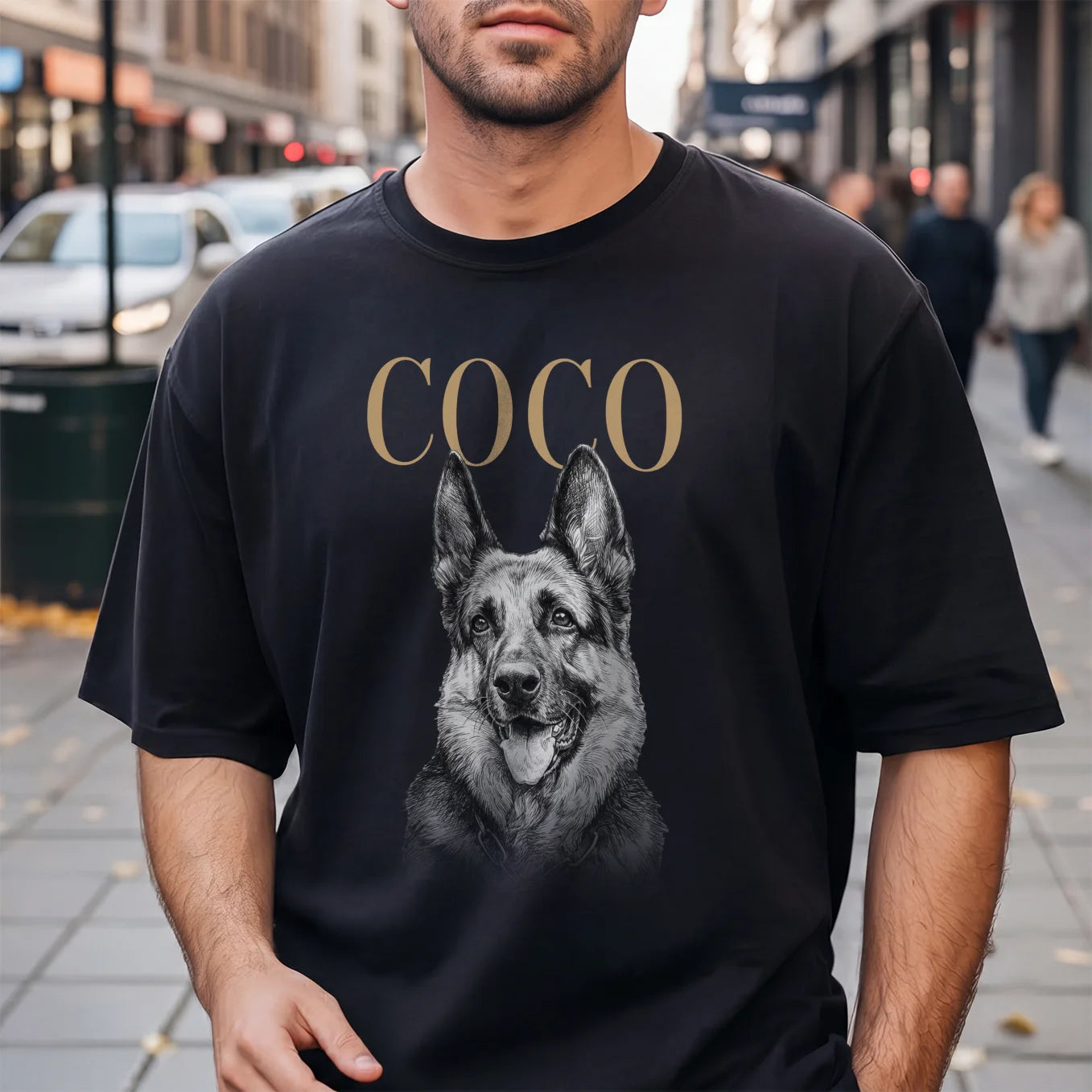 Personalisiertes Oversized T-Shirt Haustier "Retro"