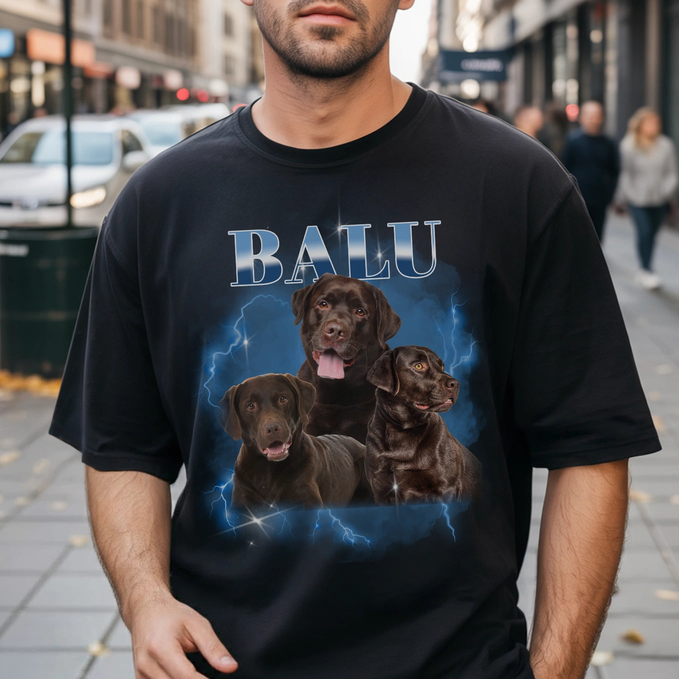 Personalisiertes Haustier T-Shirt "Vintage Name"