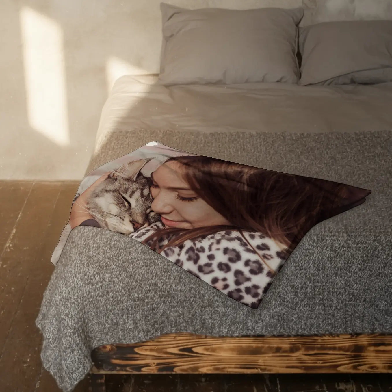 Personalisierte Kuscheldecke Katzen "Dein Foto & Text"