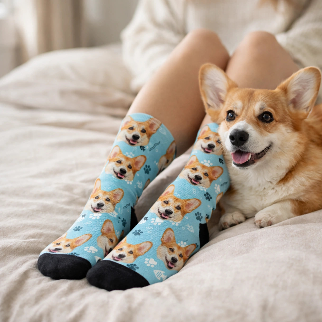 Personalisierte Socken mit deinem Haustierfoto