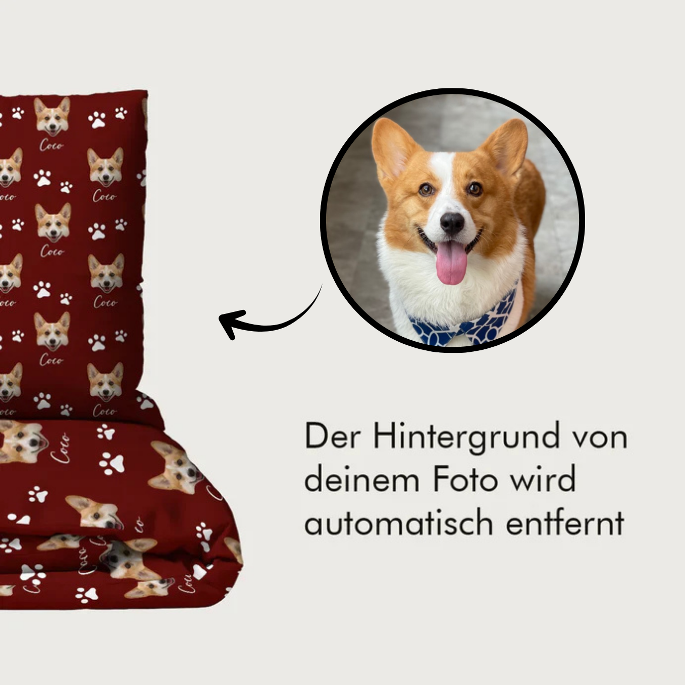 Personalisierte Bettwäsche Baumwollsatin "Foto & Name"