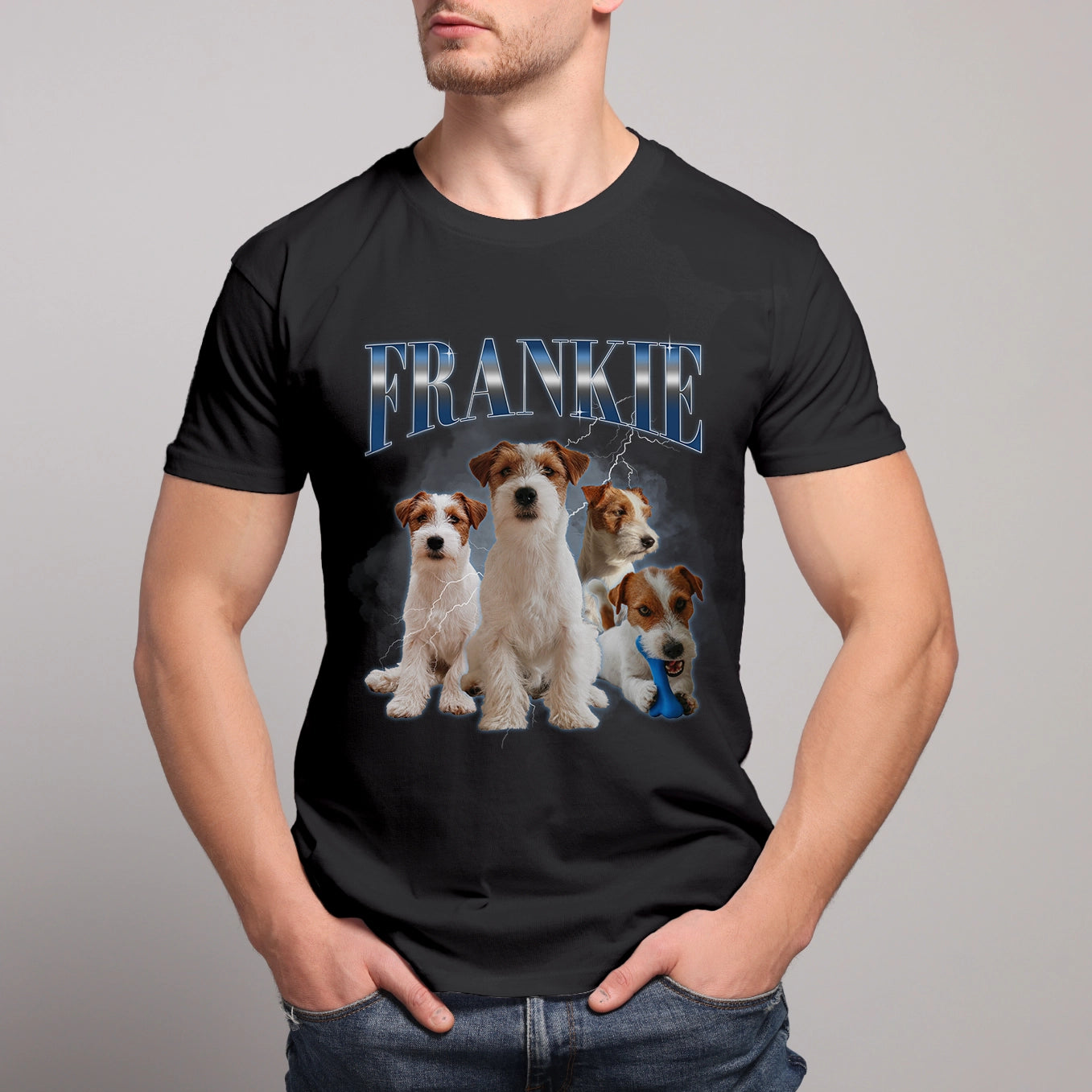 Personalisiertes Haustier T-Shirt "Vintage Name" Hey Balu