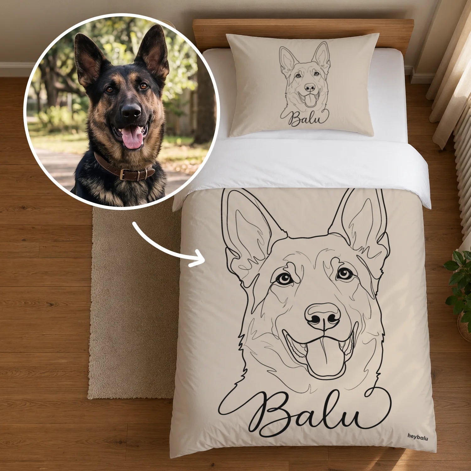 Personalisierte Bettwäsche "Line Art"
