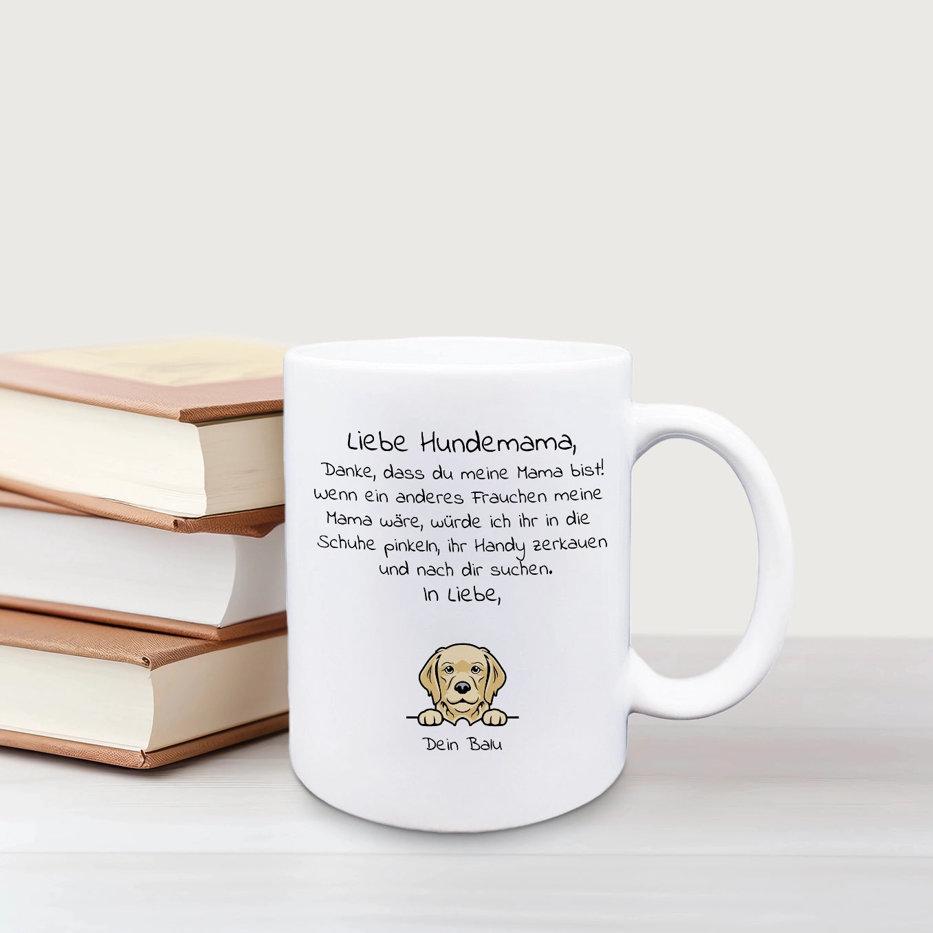 Personalisierte Tasse "Liebe Hundemama" Cartoon heybalu