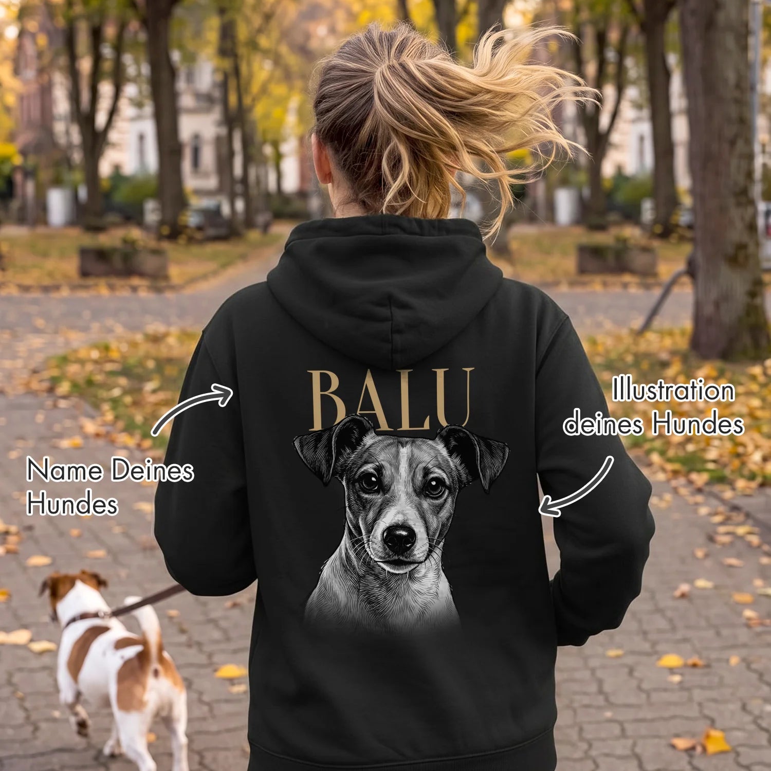 Personalisierter Hoodie "Hund Retro"