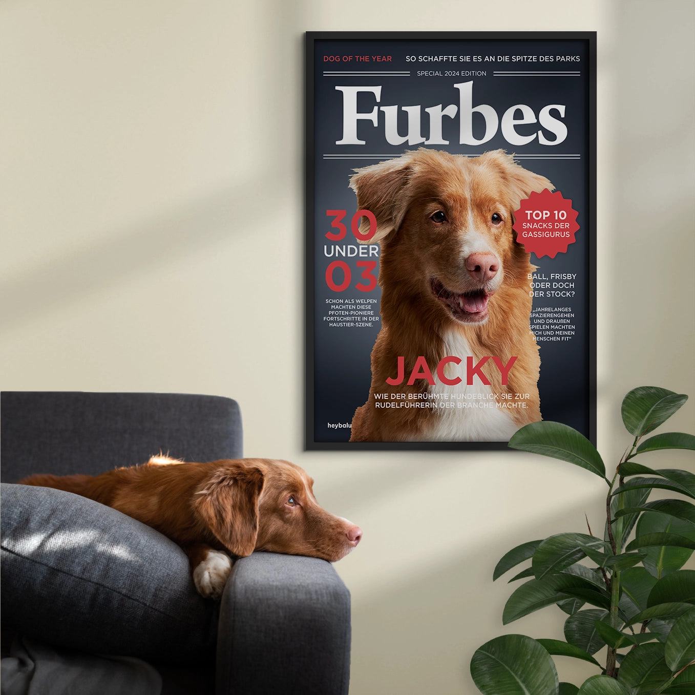 Personalisiertes Poster Hundemagazin "Furbes" Hey Balu