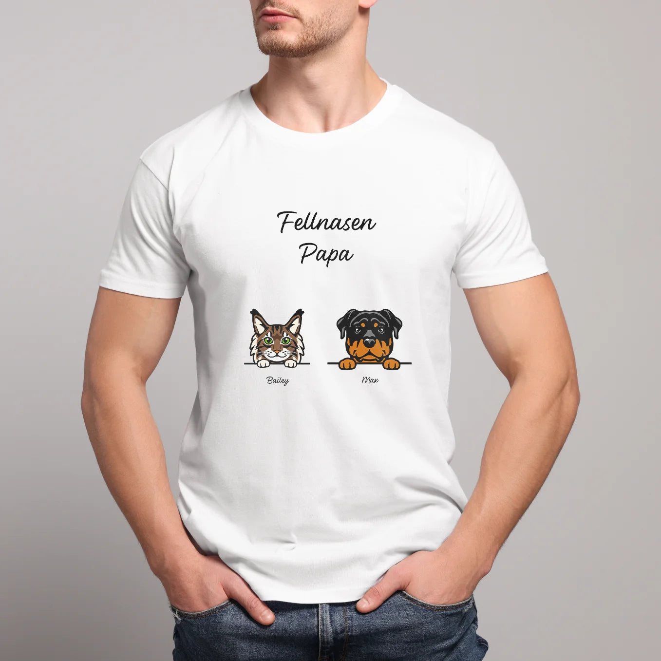Personalisiertes T-Shirt "Fellnasen Papa"