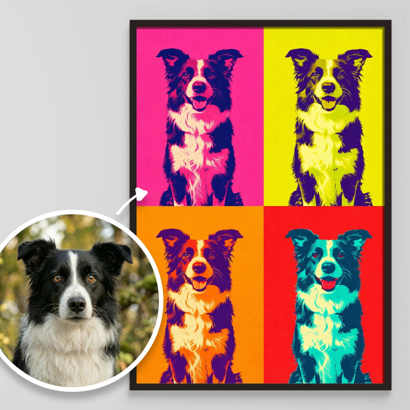 Personalisiertes Poster "Hund als Pop Art"