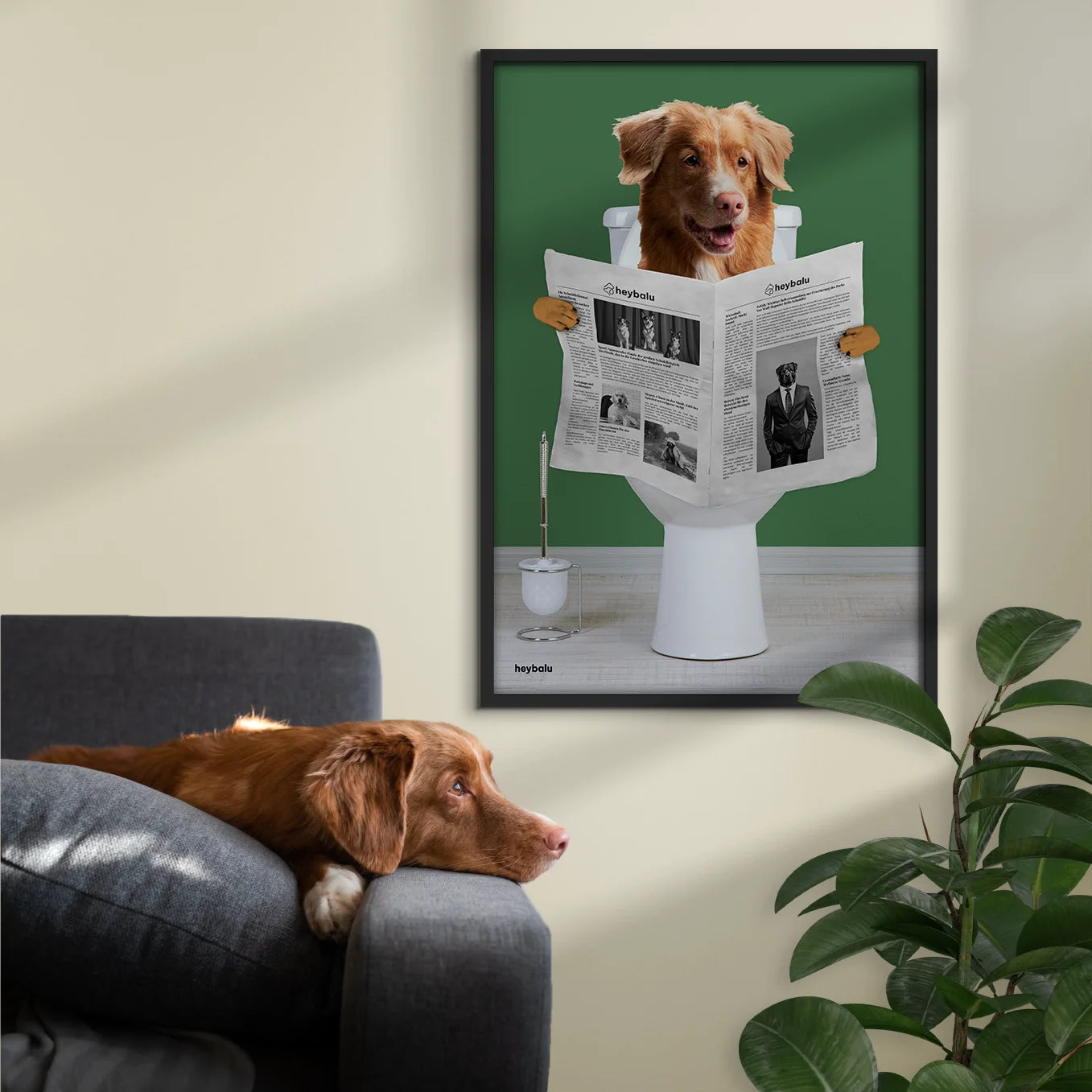 Personalisiertes Poster Hund "Wichtige Sitzung"